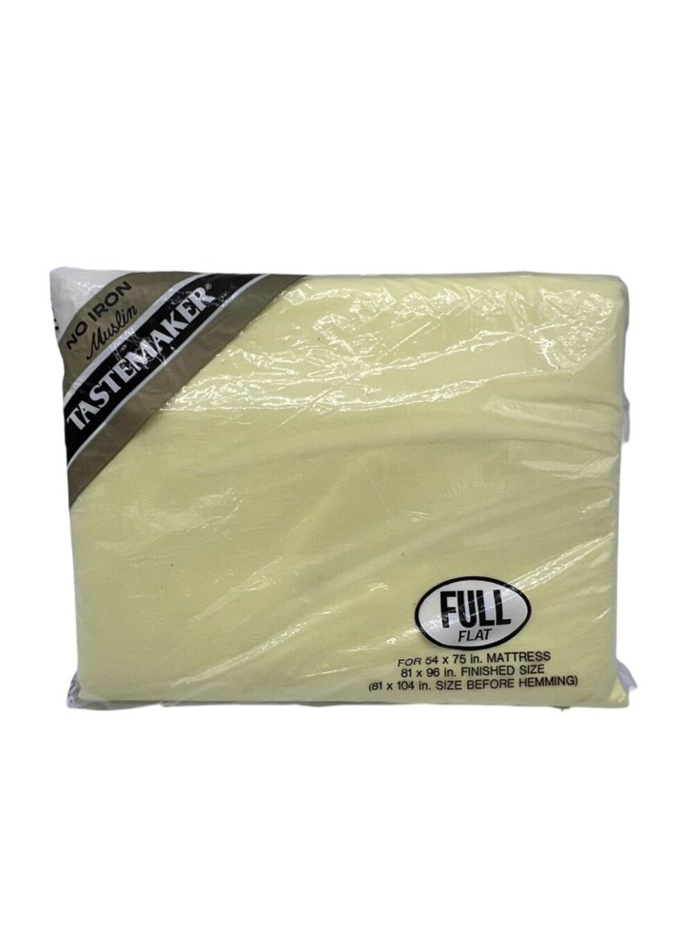 NEW Tastemaker No-Iron Muslin Full Flat Sheet Bedding Bedroom Yellow Classic